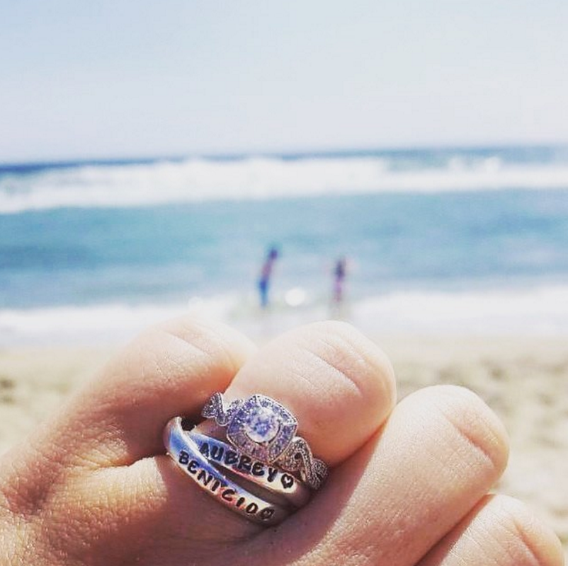 Stackable Silver Double Name Ring